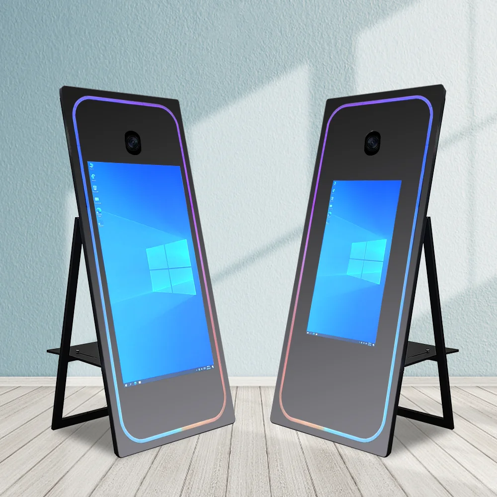 Напольная Волшебная зеркальная фотобудка аппарат air phot me x светодиодная рамка 65 дюймов зеркало для селфи с камерой и принтером