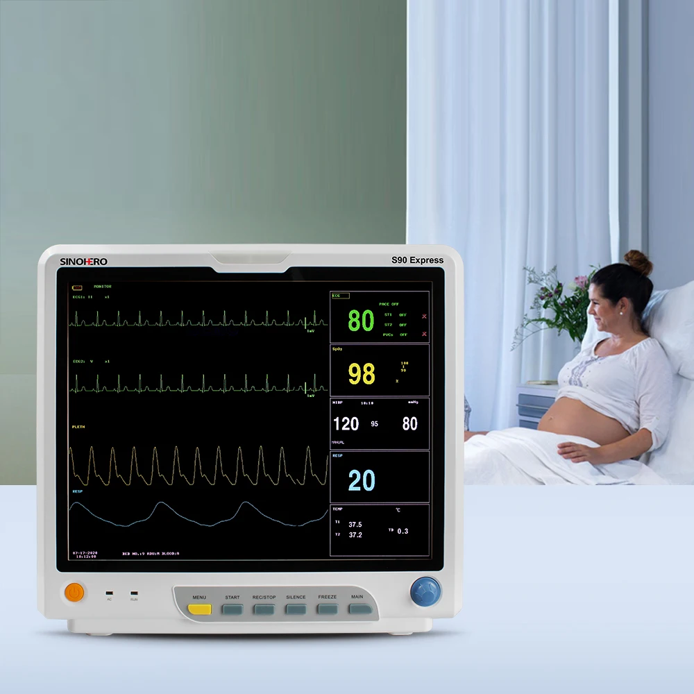 S90 Express(Cost Effective version) Cheap Quality Vital Signs Monitor 15inches TFT-LED 6 Parameters Monitor