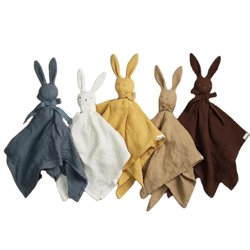 Wholesale Custom Kids Organic Cotton Bunny Rabbit Baby Blanket Comforter