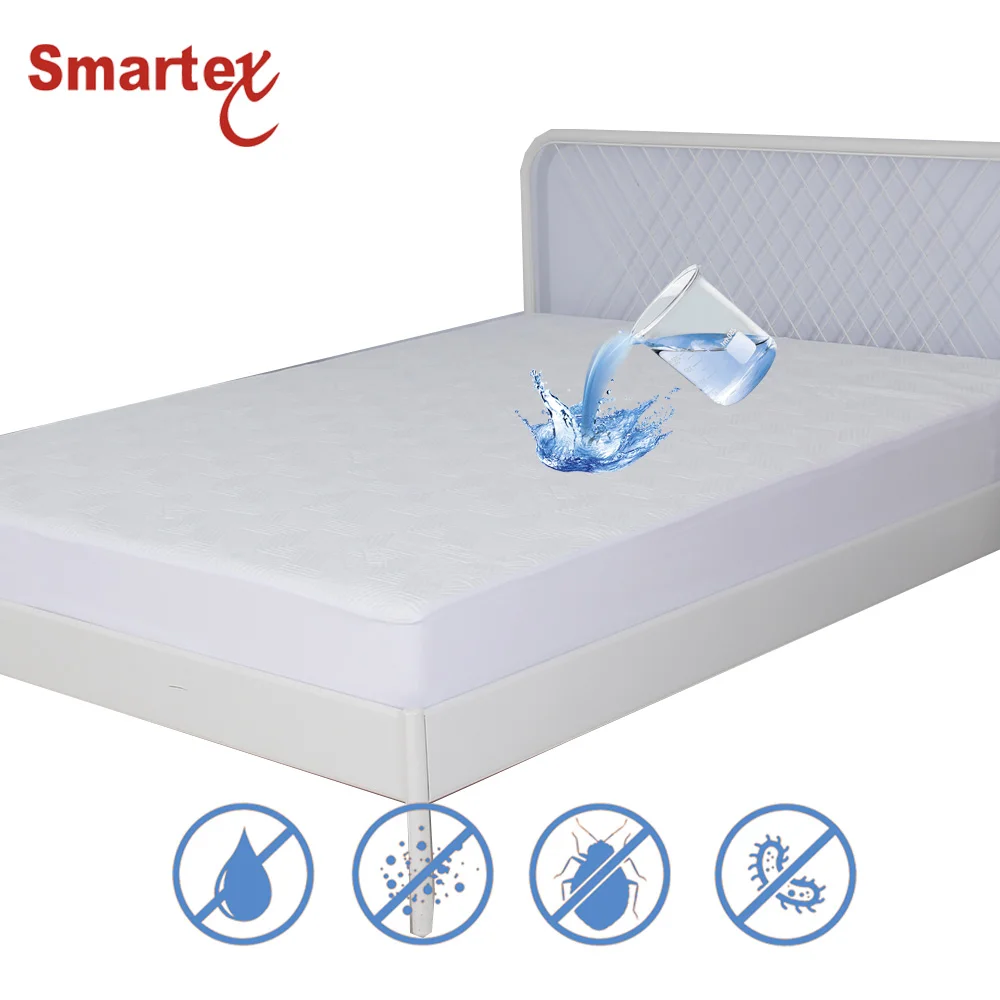 Bamboo Premium Plush Mattress Protector Deep Fitted Pocket Comfortable Topper Hypoallergenic Mattress Cover Bag Plain Waterproof