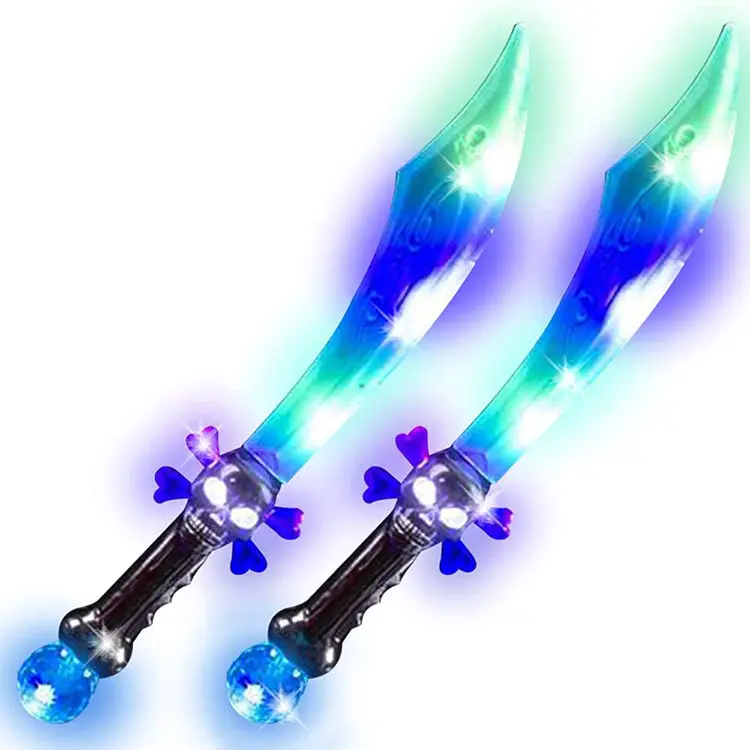 40cm/15.7inch Supplier Promotional Spinning Ball Knife Handle Multicolor Flashing Pirate Knife sword