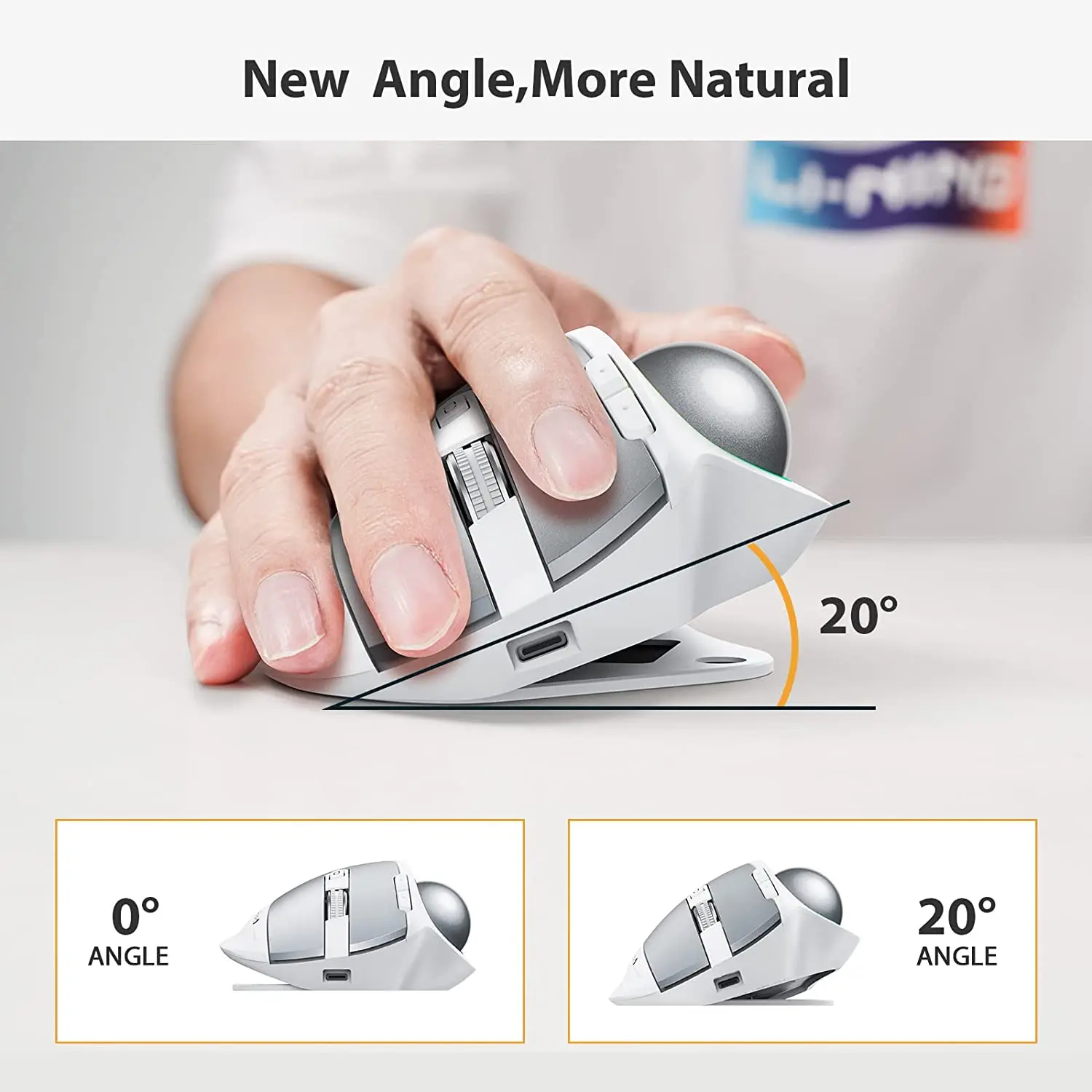 ProtoArc EM01 Large Hand Mouse 2400dpi 2.4 Ghz Recargable Vertical Wireless Blue tooth Usb Ergonomic Mouse For Desktop