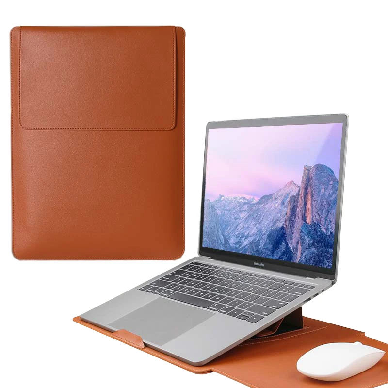 Non Magnetic Laptop Sleeve with Stand 11 12 13 14 15 Protective Sleeve for Macbook Huawei Xiaomi Notebook