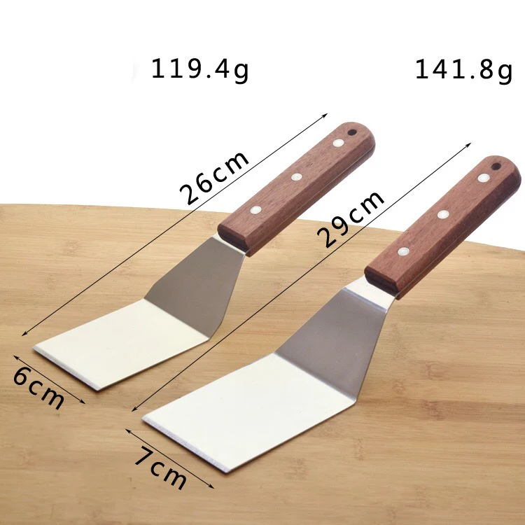 Griddle Spatula Turners Shovel Meat Flipper Grill Spatula Tools with wooden handle for BBQ Grill and Flat Top Griddle