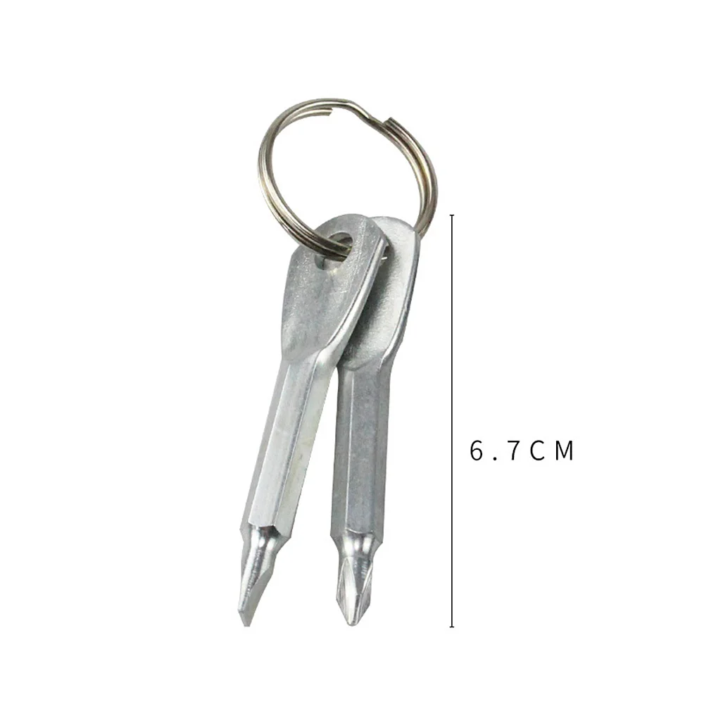 Custom Logo Mini Keychain Screwdriver,Outdoor Portable EDC Multifunction Screwdriver Set Flat Head & Phillips Screwdriver