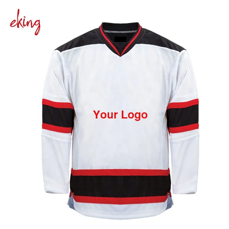Custom practice goalie cut ice hockey jersey embroidered