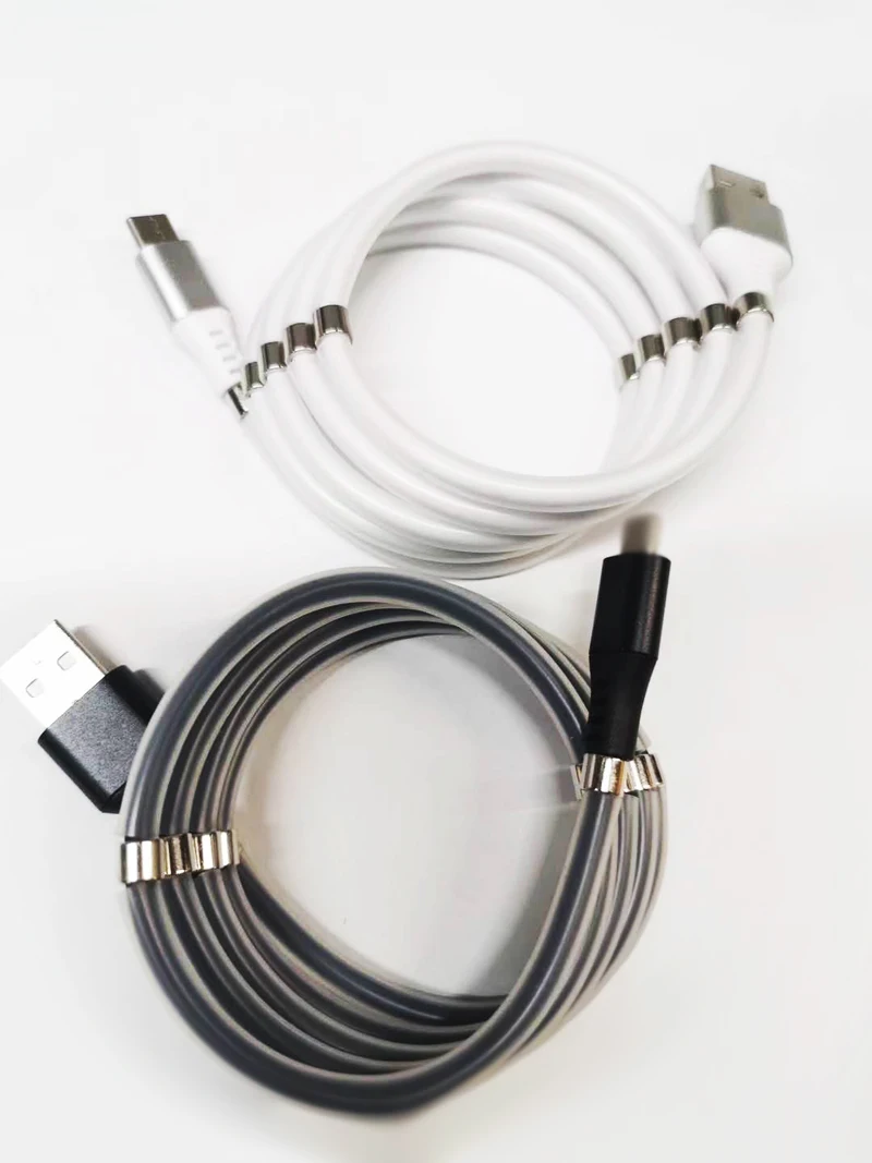 2020 Trending new arrivals Magnetic Self-Winding USB Charging data Cable Portable Storage for iPhone/micro/Type-C Cable