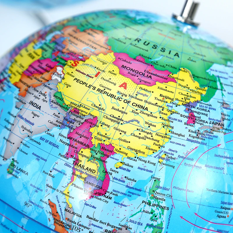 BSCI Factory Diameter 20cm World globe Bracket Metal Antique Modern Decorative Desktop globe