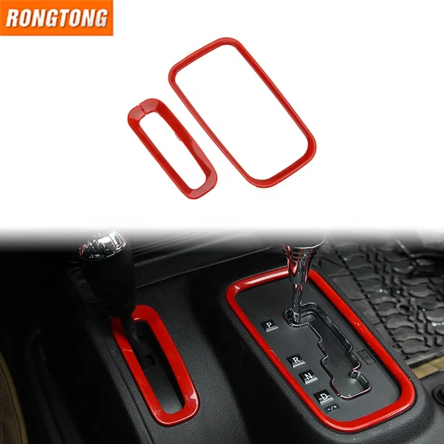 Carbon Fiber Interior Accessories ABS Center Console Gear Penal Decorative Cover Sticker For Jeep Wrangler JK 2011-2017