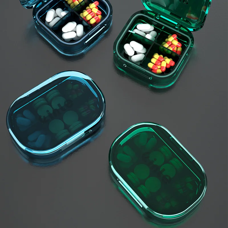 Custom Small Miniature 6 Grids Daily High Quality Combine Wallet Square Premium Pill Organizer Box