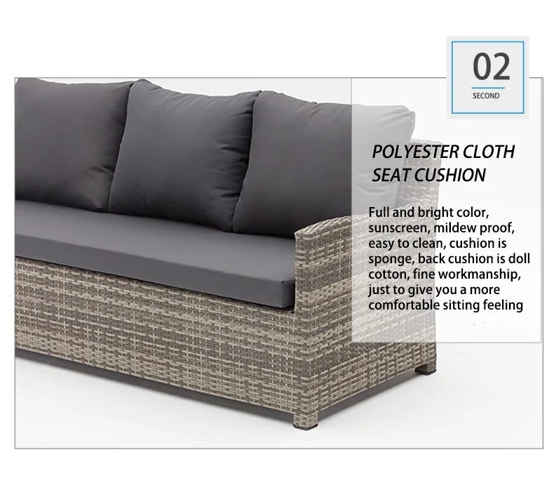 Sectional Alum Frame Wicker Sofa Sets Garden Furniture Luxury Outdoor Furniture Rattan Garden Sets Indoor and Outdoor Modern