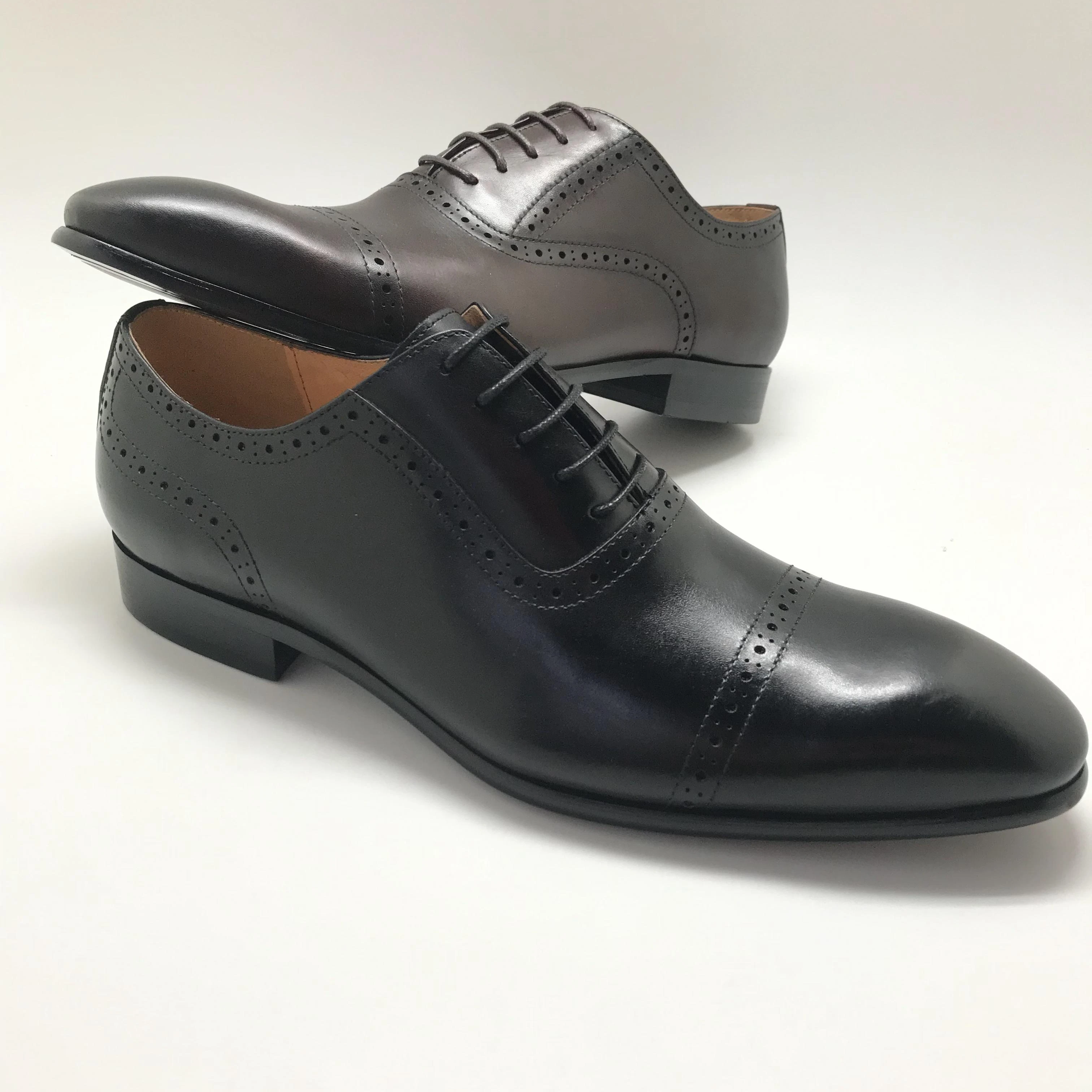 Высококачественные оригинальные официальные коричневые кожаные офисные туфли-оксфорды для мужчин