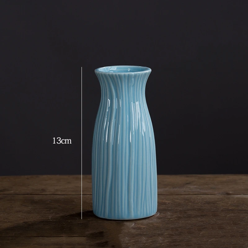 Small fresh ceramic flower vase creative mini hydroponic flower machine ins wind home living room decoration special