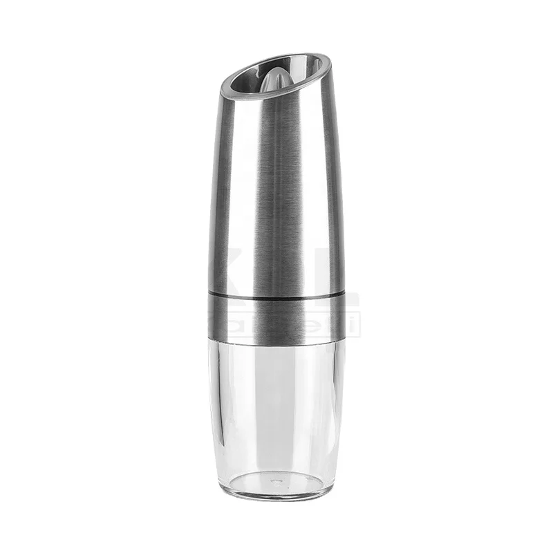 Automatic Electronic Thumb Salt and Pepper Grinder  Stainless Steel Pepper Mill with Led Light