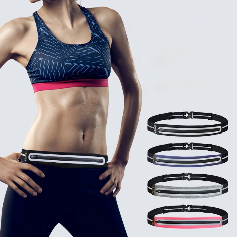 Outdoor Wear-Resistant Reflective Fanny Pack Fitness Running Waterproof Ultra Thin Double Section Leica Belt Marathon Waist Bag