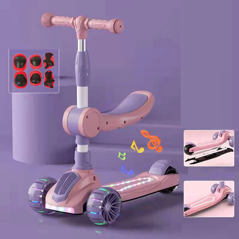 pro baby kids child toys 3 wheel scooter scooters 2022 for kids 1-12 years and up with seat light