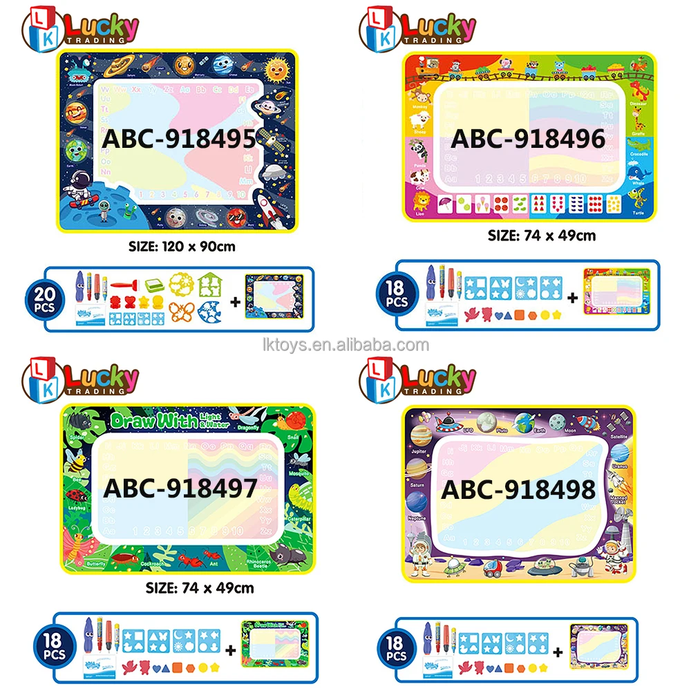 Lucky Toys Kids Painting Writing Color Doodle Drawing Mat Toy Bring Magic Pens Educational Toys