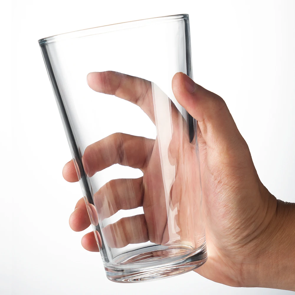 16 oz American Style round Pint Glass PC Plastic Mixing Drinkware for Water or Soft Drinks Beer Mug with Decorative Pattern