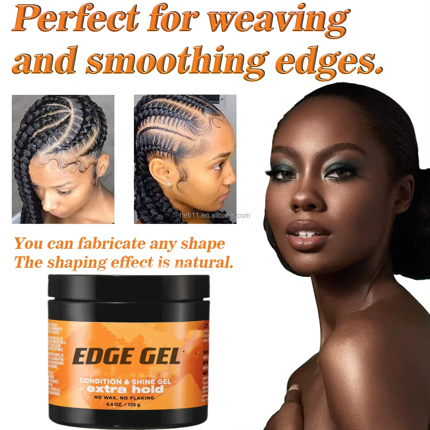 Lock all day extra hold braiding gel  Hair styling Twist locked edges Braided hair gel supplier Shine and jam ge