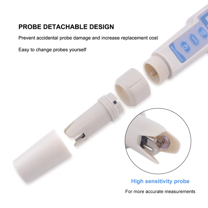 ATC Многофункциональный водонепроницаемый pH/EC/TDS/температура 4 в 1 ph метр