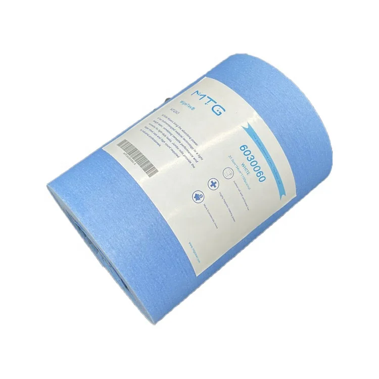 Spunlace nonwoven industrial material for industry cleaning roll wipes