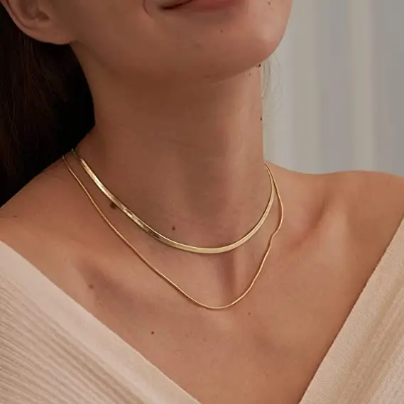 Hot selling products 2023 high quality chunky necklaces women jewelry stainless steel gold twisted rope chain necklace