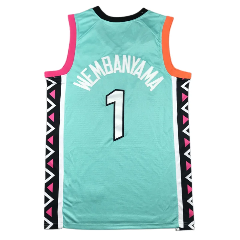 New Arrival 2024 Spurs Jersey #1 Rookies Wembenyama Jersey Basketball