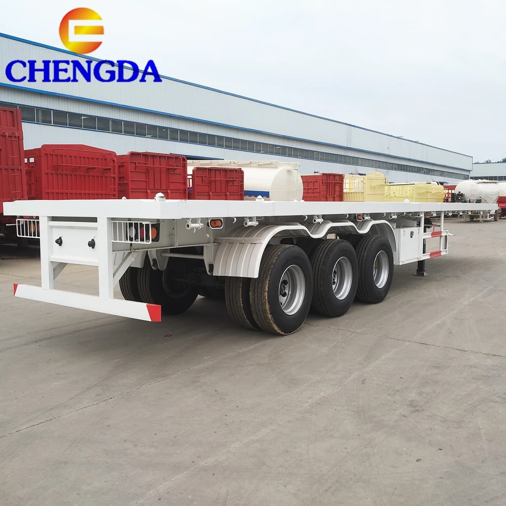 New 3Axle 20Ft 40 Feet 60Ft Extendable Flatbed Trailers For Sale