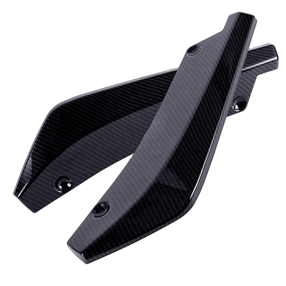 2pcs Universal Car Rear Bumper Carbon Fiber Lip Angle Splitters Diffuser Bumper Lip Spoiler Canards Wrap Angle Scratch Protector