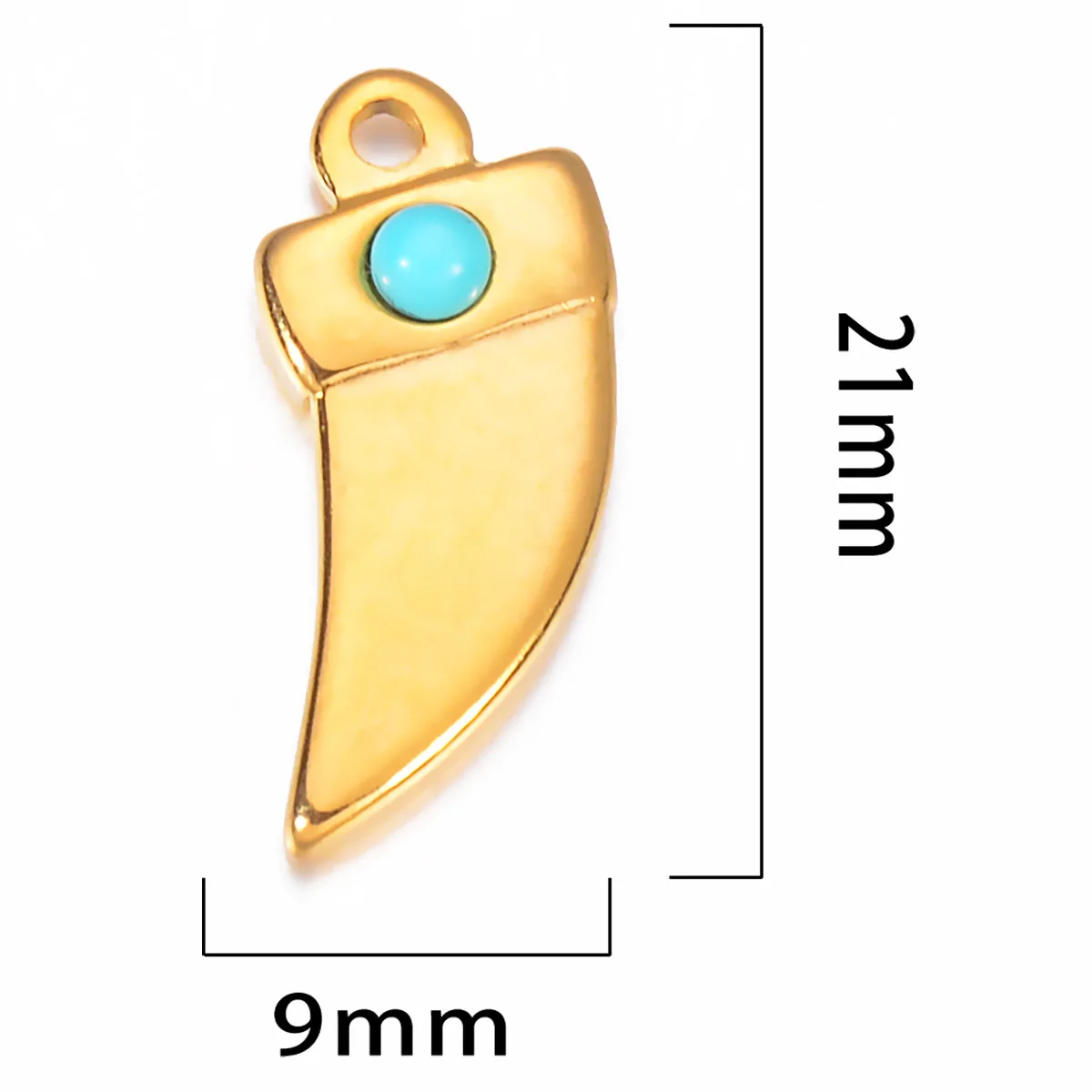 Chic Stainless Steel Natural Stone Dagger Pepper Pendant for Necklace Bracelet Dangle Charms Jewelry DIY Making Supplies