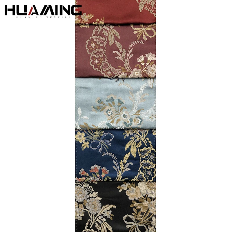 Chinese Style High Density No MOQ Upholstery Fabric Jacquard Yarn Dyed Sofa Cushion Cover Fabric