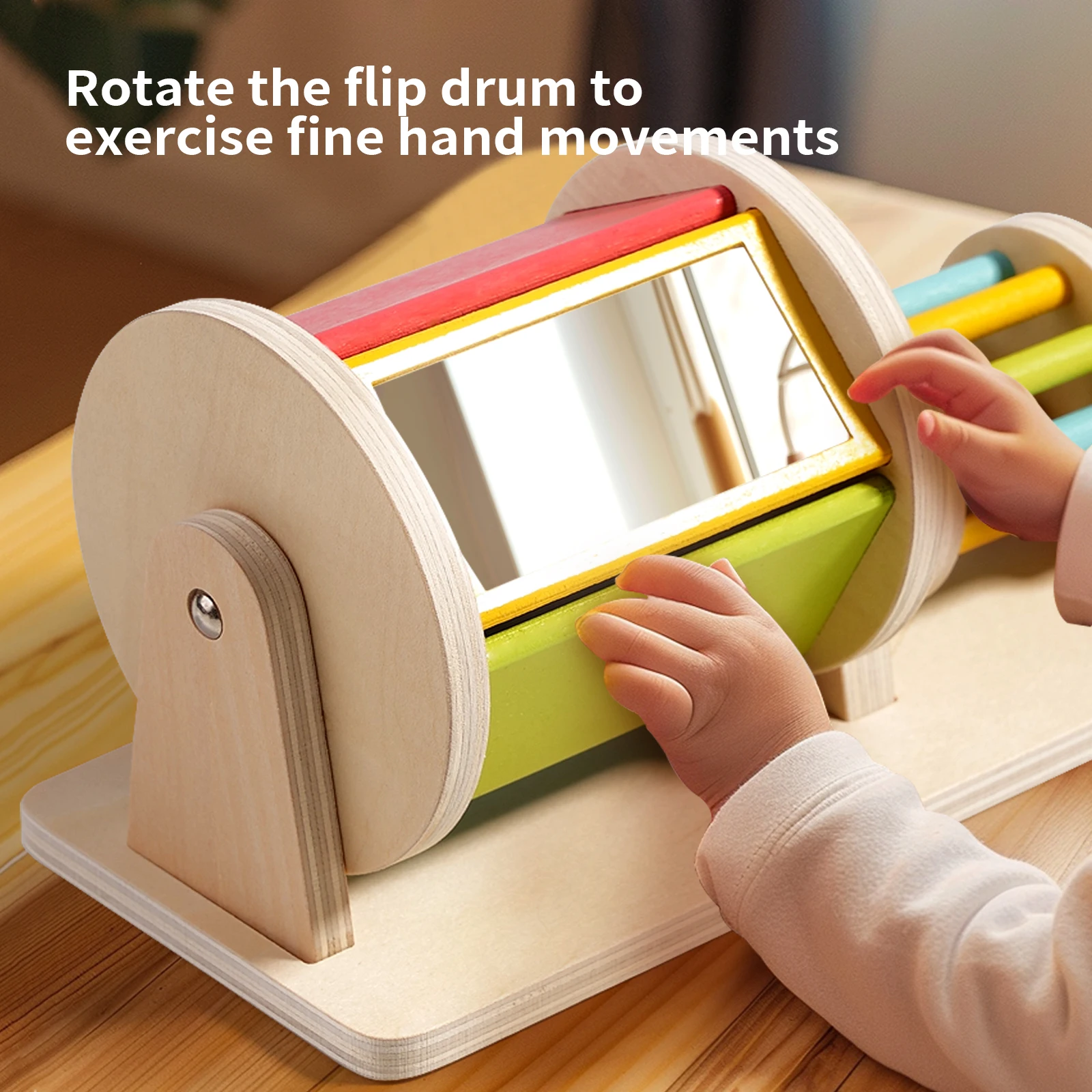 Wholesale Montessori Textile Drum Toy Unisex Wooden Early Educational Color Cognitive Game toy for children