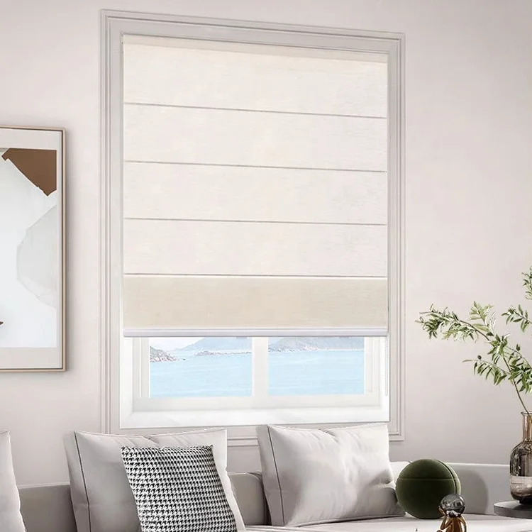 Sunfree Cordless Fabric Roman Shades Light Filtering Window Roman Blinds