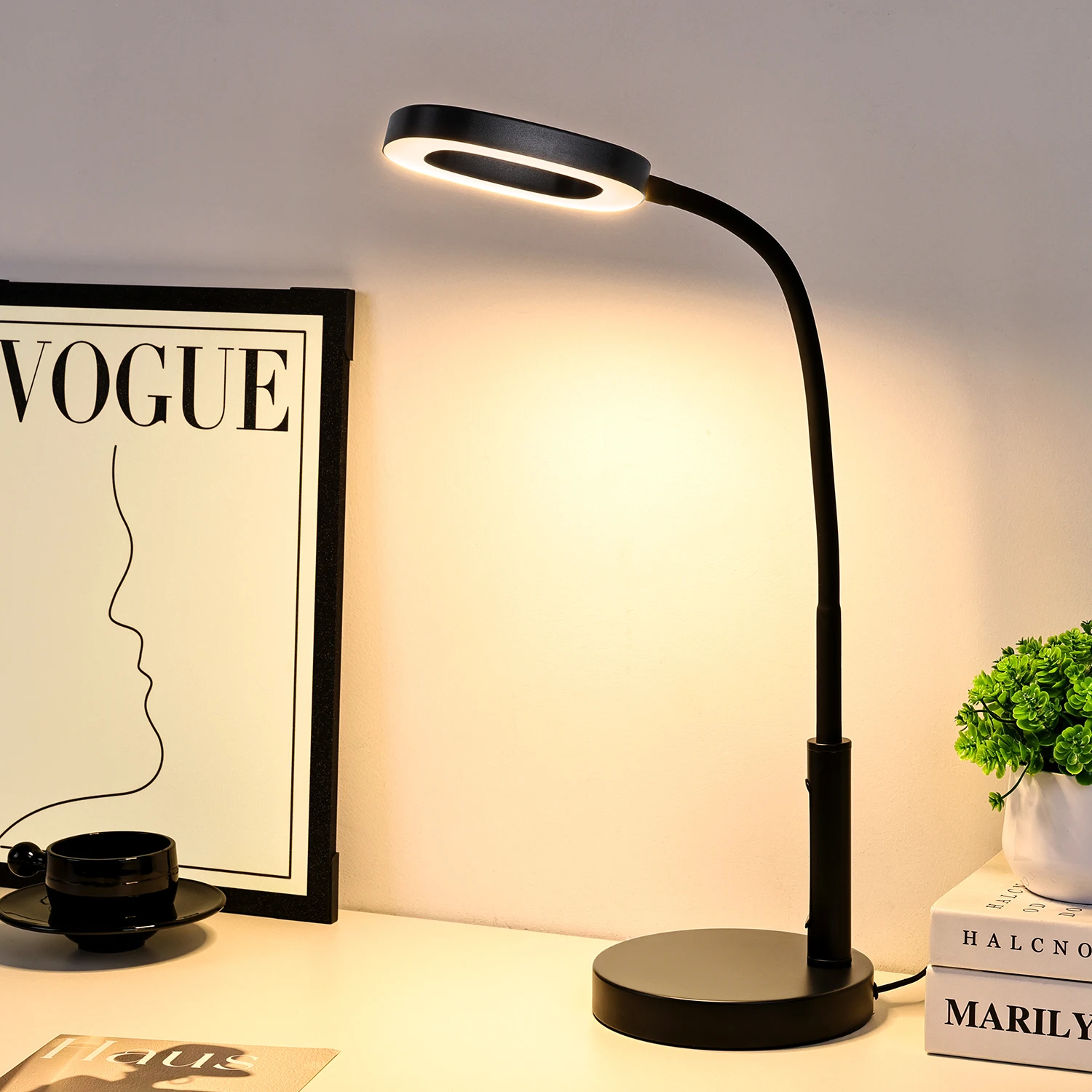 Modern natural light CCT touch control brightness dimmer foldable children reading Led desk Lamps with metal body