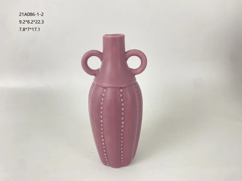 LARGE Pink Amphora Ceramic Vase,Flower Vase Boho Home Decor