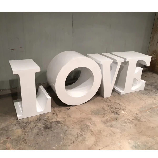 
White event party high glossy love letter table for wedding 