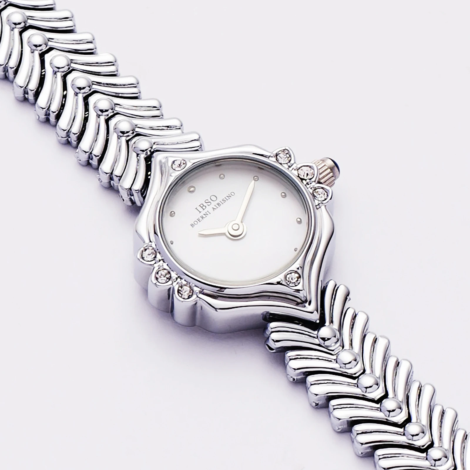 IBSO Hot Selling Fashion Lady Watch Stainless Steel Watch Band Alloy Case Material Waterproof Quartz Watches Montres De Luxe