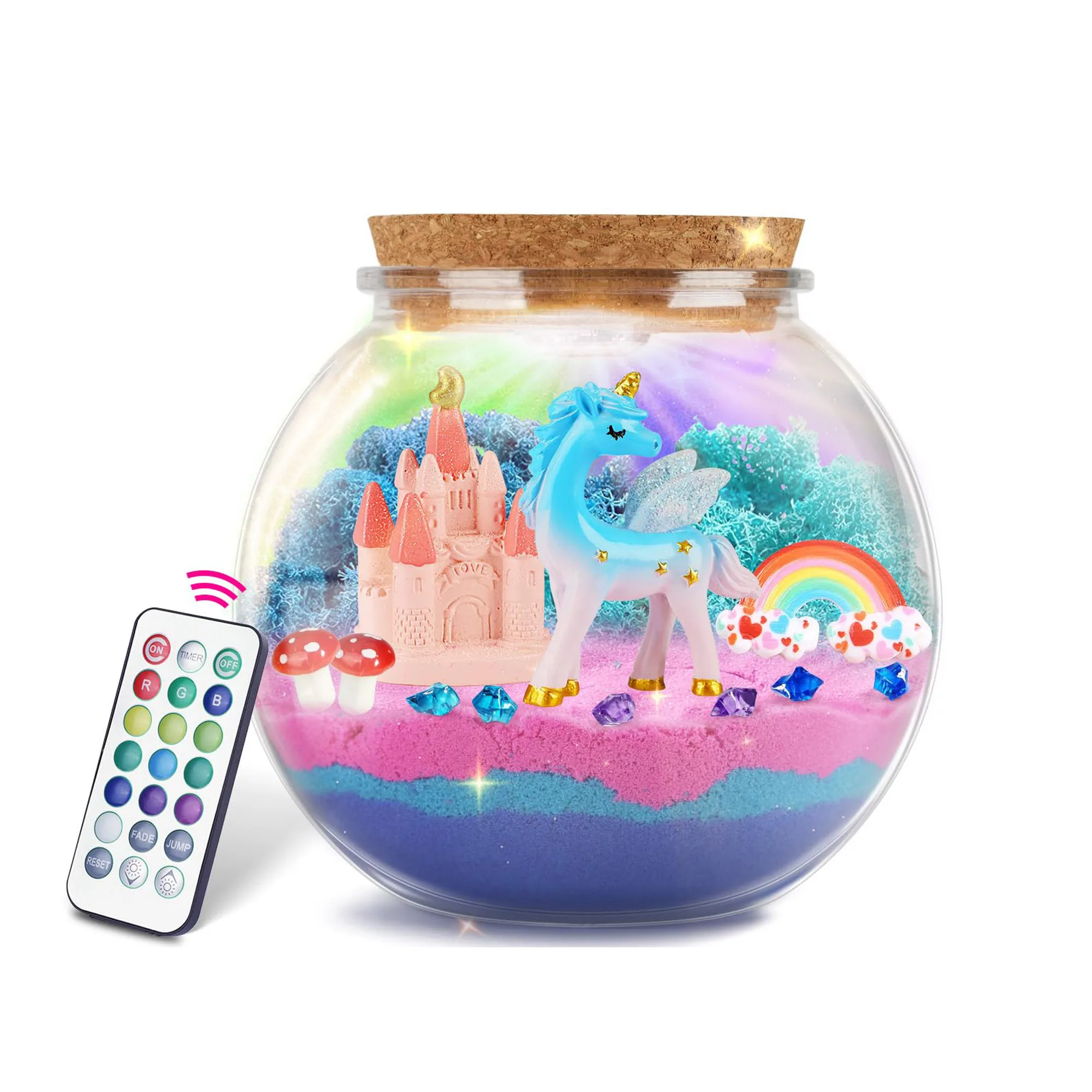 DIY Creative Art Craft and Crafts DIY Unicorn light up Terrarium tool build Kit for kids