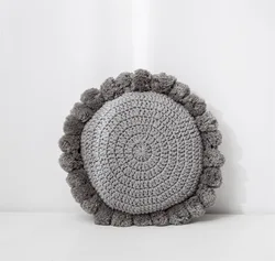 Nordic Wool Knitted Round Sofa Cushion Solid Color Living Room Pillow Pom Pom Decorative Cushion For Home Decor