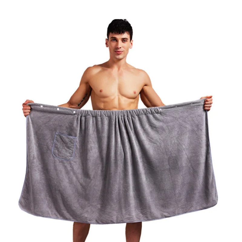 Soft Quick Dry Man Wearable Bath Towel with Pocket Soft   Magic Swimming Beach Towel Blanket 70*140cm