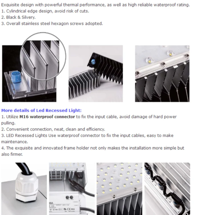 120W High-power LED Canopy Light Gas Station Super Bright Ventilated Cool Structure Design IP65 Canopy Lamp