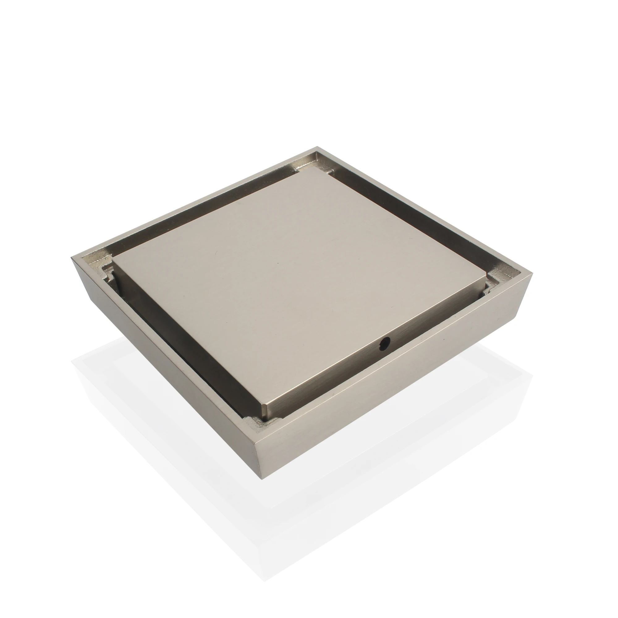 Bangqi Brass 10x10cm Tile Insert Floor Drain Chrome Plated Kitchen and Bathroom Drain with Filter for Hotel Usage and Basins
