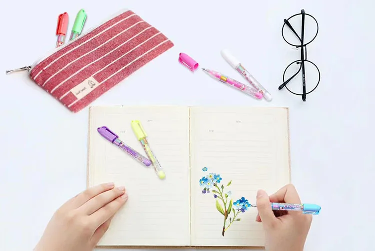 Kids Painting Drawing 7 Colors pens set 9 cm length Cute mini 0.8MM pastel gel  Pens For Drawing School Stationery