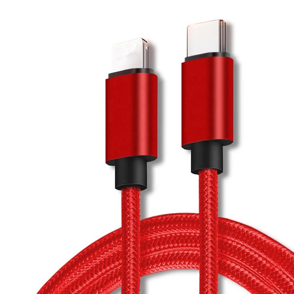 
PD 18W 1M Fast Charging 3A For Lightning to USB C Cable Nylon Braid USB Data Cable Transfer for iPhone12/iPad type c charger 