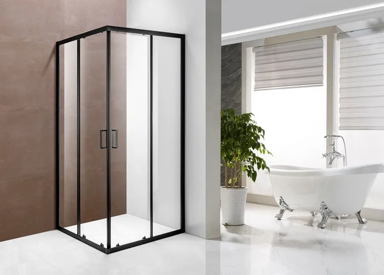 Black Sliding Shower Enclosures Glass Doors Bathroom
