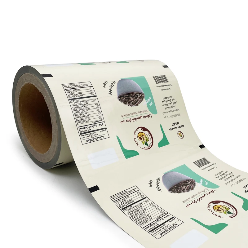 Custom Printed Metal CPP Film PE Label Plastic Packaging Roll for Snack Food Laminating Film Roll Roll Film Peanuts Packaging