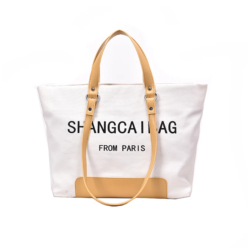 
2020 fashional women tote hand bag customized canvas handbag shopping tote bag 