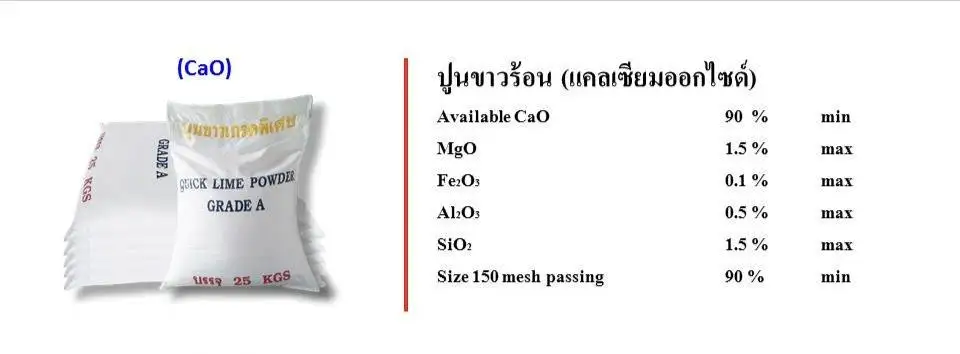 Inorganic Chemicals Calcium Oxide Quick Lime CaO Powder CAS No.1305-78-8 for Water Treatment 90% Purity Ceramic Rubber Factory