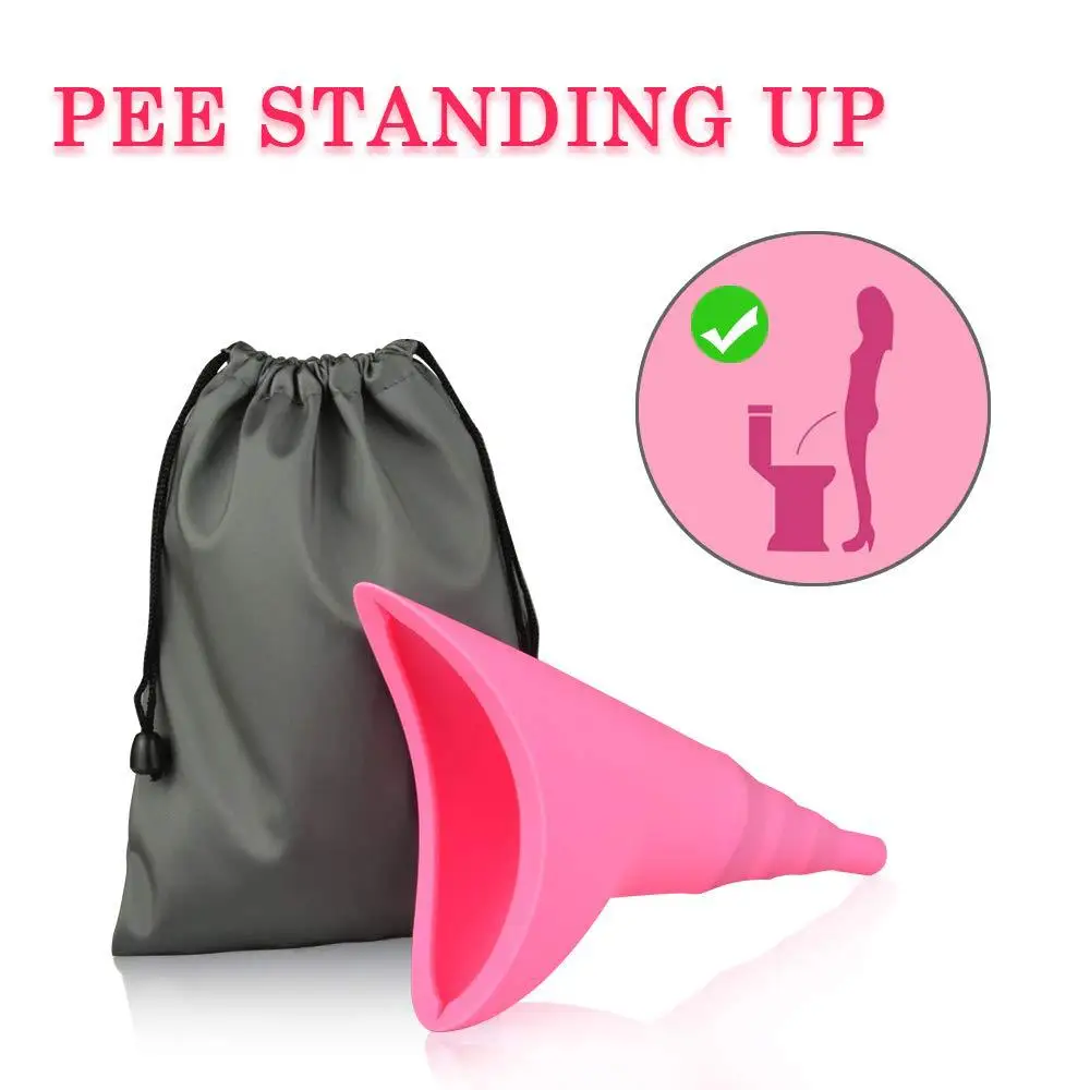 Medical Grade Silicone Stand Up Pee Cups Women Female Urinals Device Female Urination Device With Black Bags