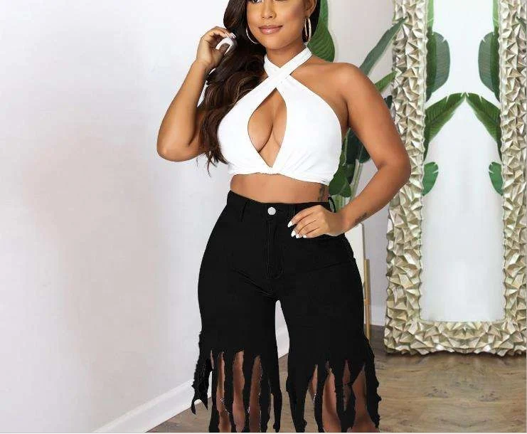 New Summer arrivals new fashion high waist women fringed tassel shorts hot pants sexy girl mini shorts jeans